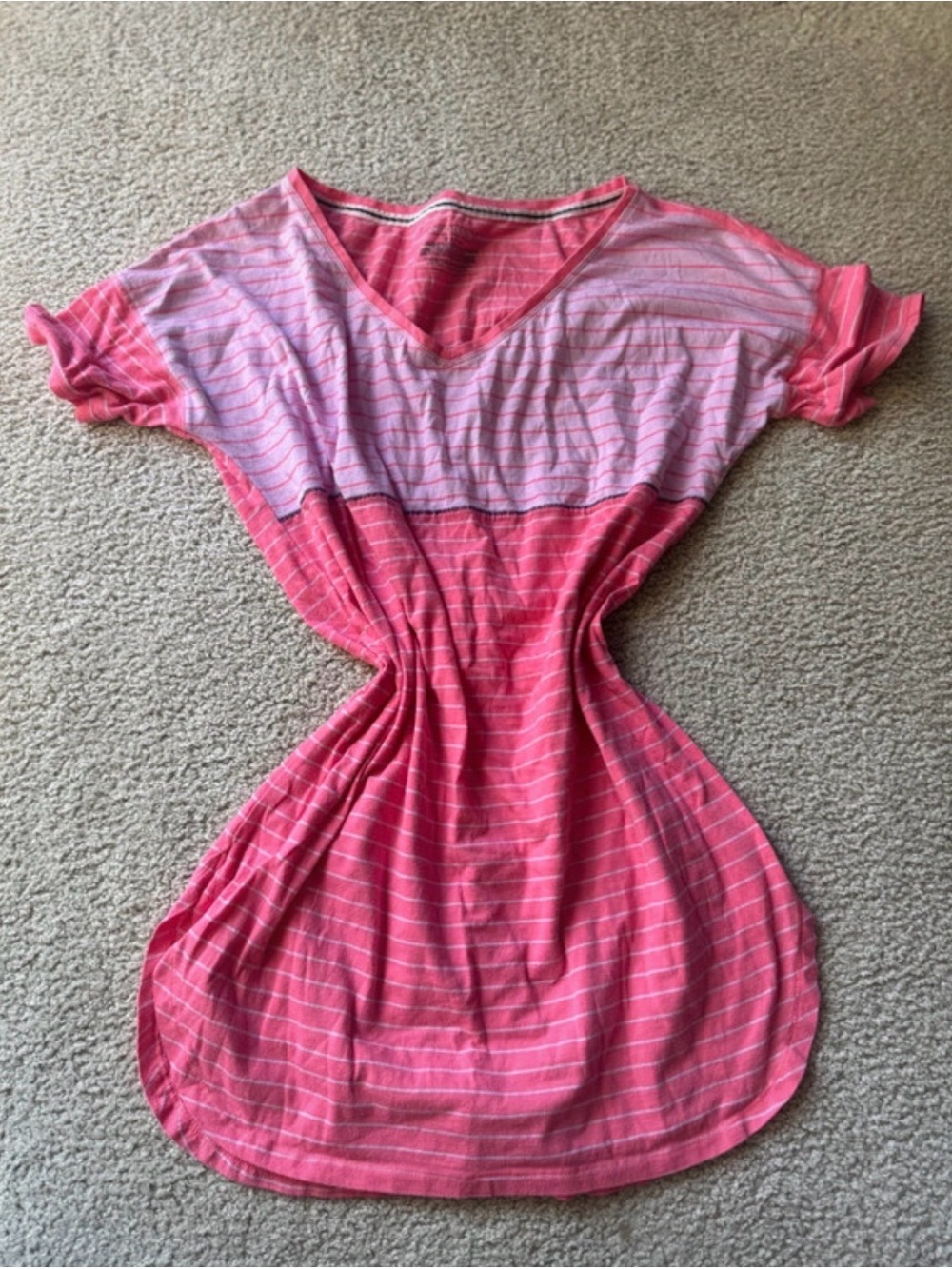 Victoria's Secret Pink Striped V-Neck Nightshirt y2k